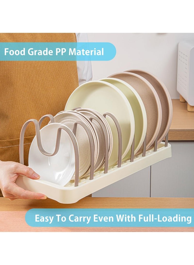 سيوسي منظم القدور والمقالي من SYOSI، غطاء وعاء Oganzier لعداد المطبخ مع 8 فواصل قابلة للتعديل، وعاء PP للطعام وحامل رف عموم لوعاء الخزانة وأدوات الخبز وألواح التقطيع والغطاء والأطباق - Image 5