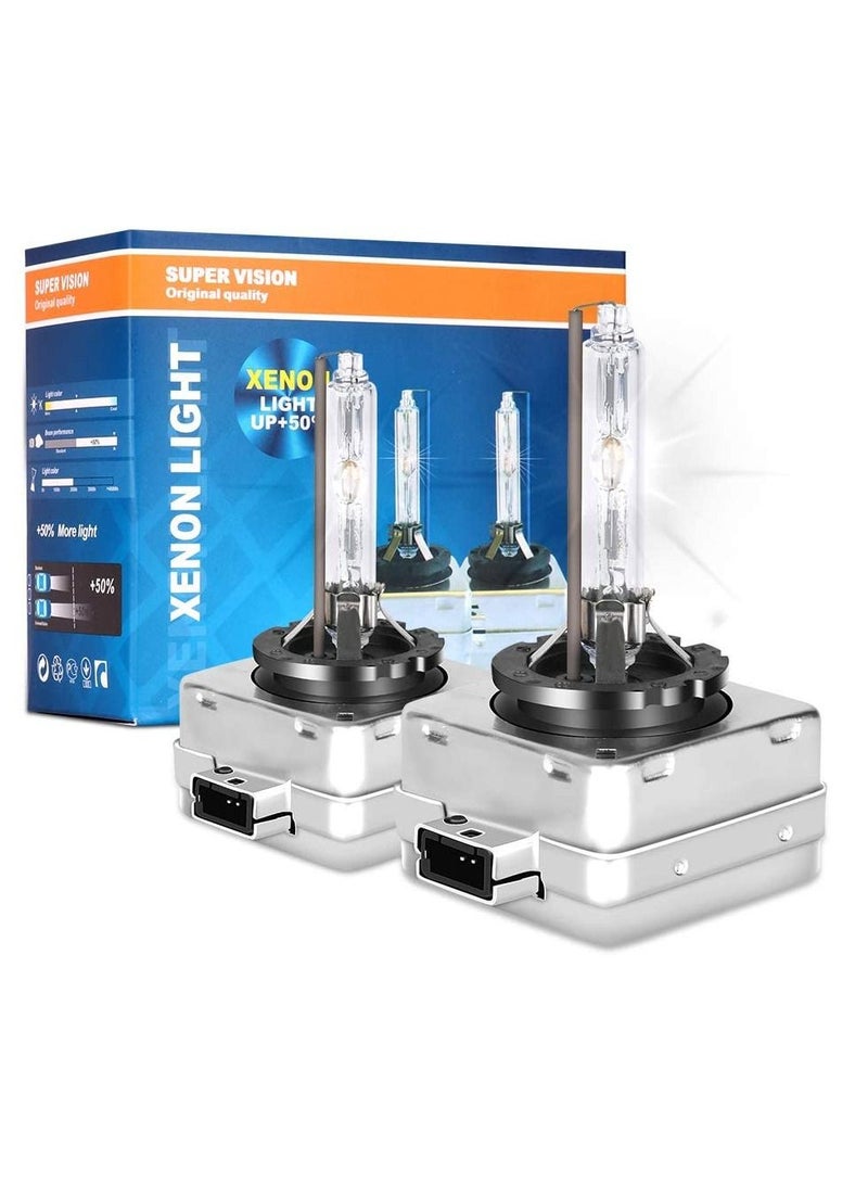 Excefore D3S D3R 6000K Xenon HID Replacement Bulb White Metal Stents Base 12V Car Headlight Lamps Head Lights 35W 1pair D3S D3R - Image 1