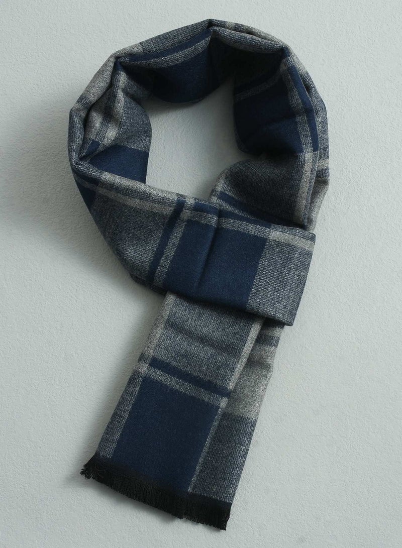 Men Plaid Pattern Scarf  - Image 1