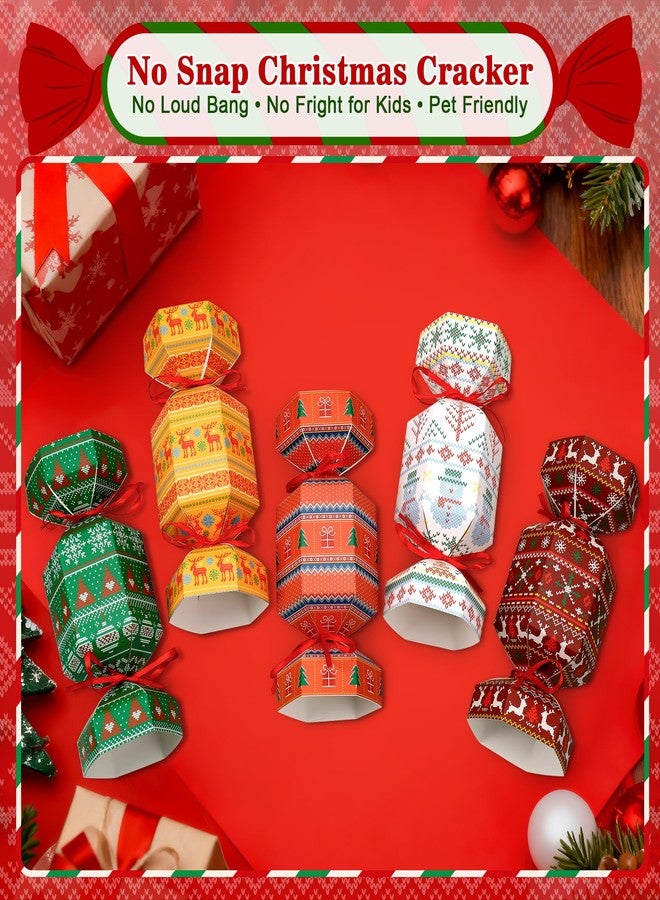 Huiguli 50 Pack Christmas Cracker Kit No Snap - DIY Fillable Xmas Party Crackers for Holiday Table Favors, Candy Boxes, Gift Decoration, and Dinner Party Supplies (Ugly Sweater) - Image 4