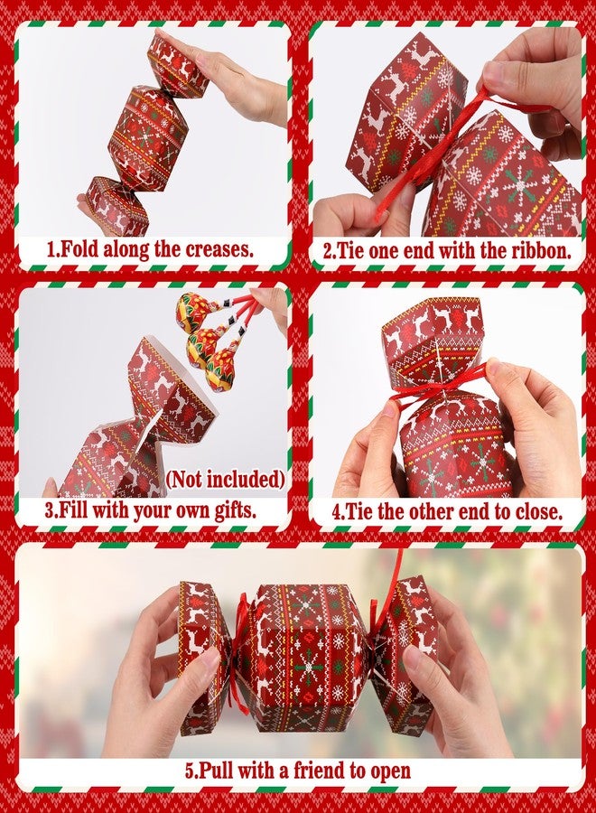 Huiguli 50 Pack Christmas Cracker Kit No Snap - DIY Fillable Xmas Party Crackers for Holiday Table Favors, Candy Boxes, Gift Decoration, and Dinner Party Supplies (Ugly Sweater) - Image 3