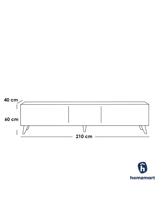 Homzmart MDF and Swedish Wood Tv Unit Set 4 Pieces - Brown  - Image 2