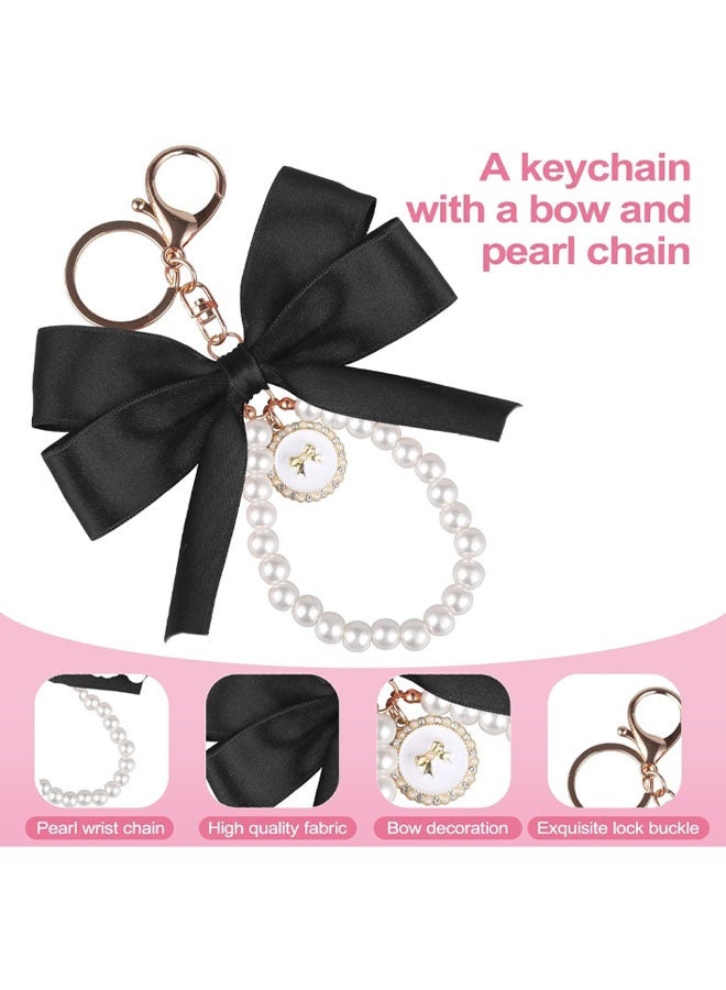 Black Accessories Set for Stanley Cup,Water Bottle Handle Strap, Siliocne Boot, Bow Straw Cover, Pearl Charms, Straw Topper for 40oz & 30oz Tumbler for Women - Image 3