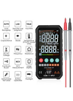 Generic Super Slim Palm Size 3.3-inch LCD Digital Multimeter 6000 Counts True RMS Universal Meter High Accuracy Smart Measure AC/DC Voltage Resistance Capacitance Frequency Continuity Diode NCV Test  - Image 2