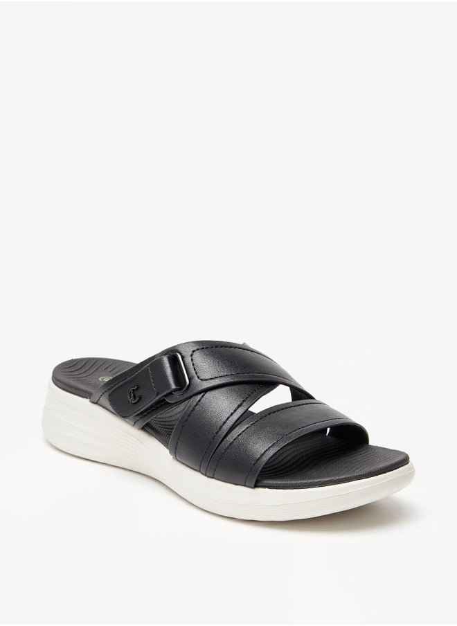 Le Confort - Women's Logo Detail Slip-On Cross Strap Sandals - Image 1