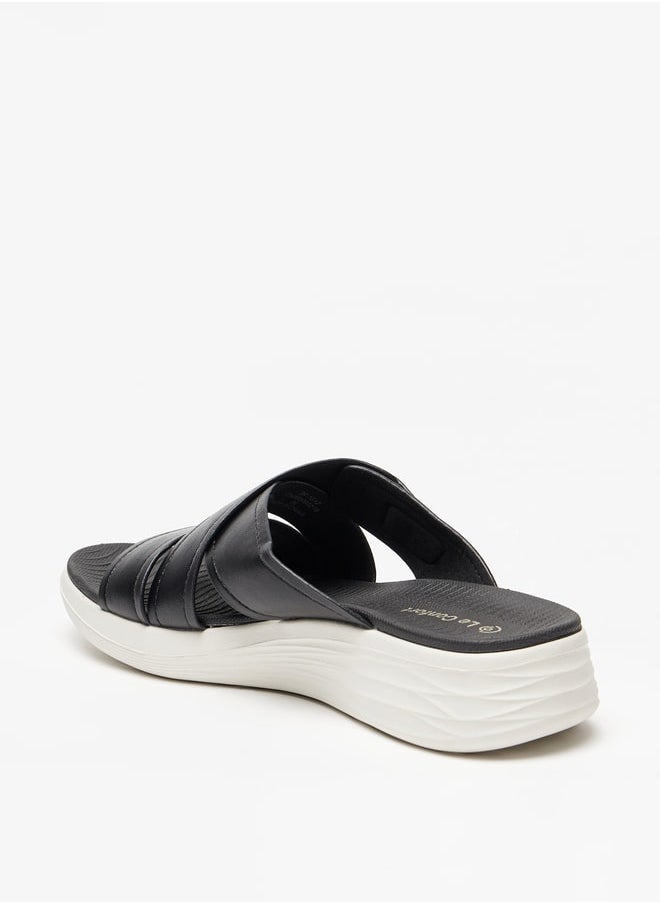 Le Confort - Women's Logo Detail Slip-On Cross Strap Sandals - Image 1