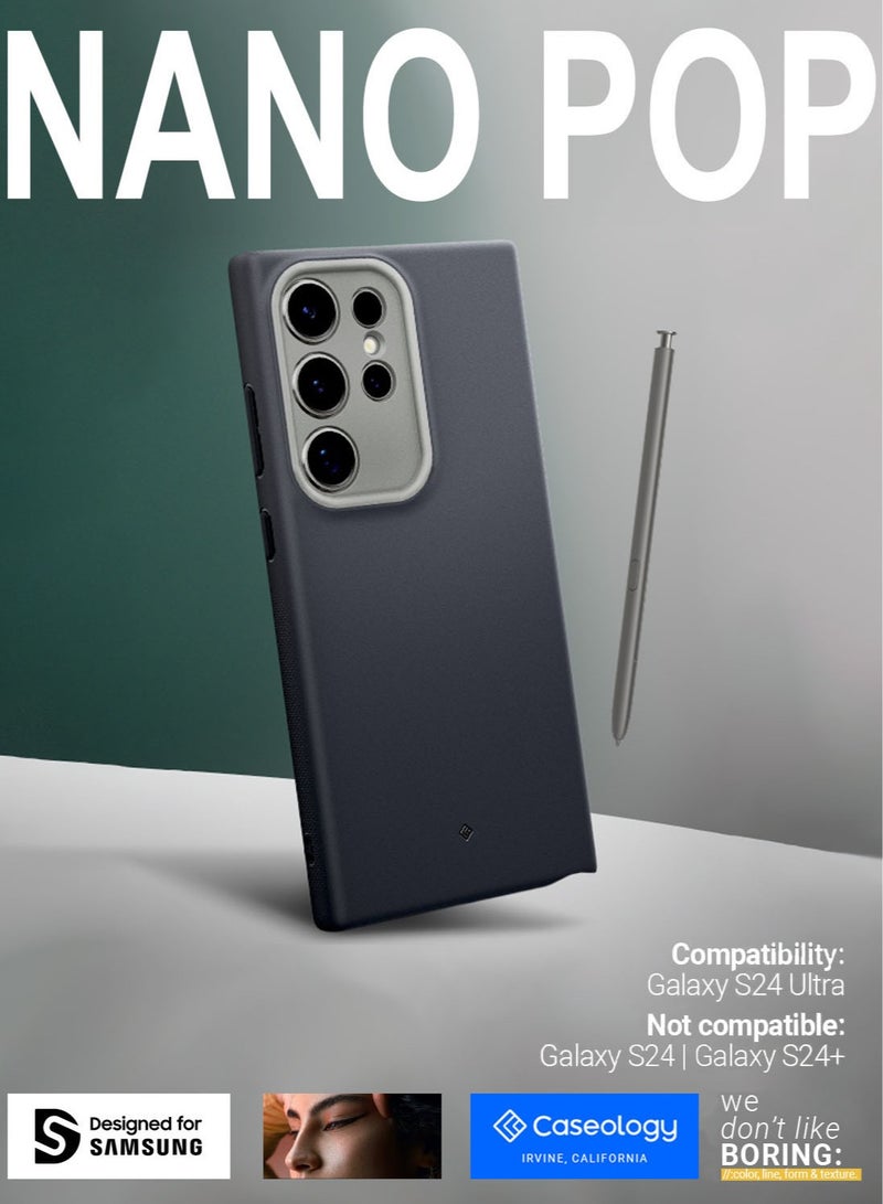Caseology غطاء حماية نانو بوب لجهاز سامسونج جالكسي S24 ULTRA (2024) معتمد عسكري - سمسم أسود - Image 2