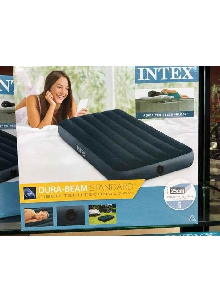 INTEX 64732 Inflatable Dream-Snarled Green Single Airbed – Flocked Mattress for Indoor & Outdoor Use, Comfortable Camping Air Bed, Easy Inflation, Durable, Lightweight, Ideal for Travel, Hiking, and Home Use - Image 3