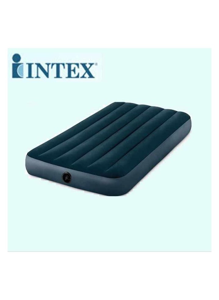 INTEX 64732 Inflatable Dream-Snarled Green Single Airbed – Flocked Mattress for Indoor & Outdoor Use, Comfortable Camping Air Bed, Easy Inflation, Durable, Lightweight, Ideal for Travel, Hiking, and Home Use - Image 4