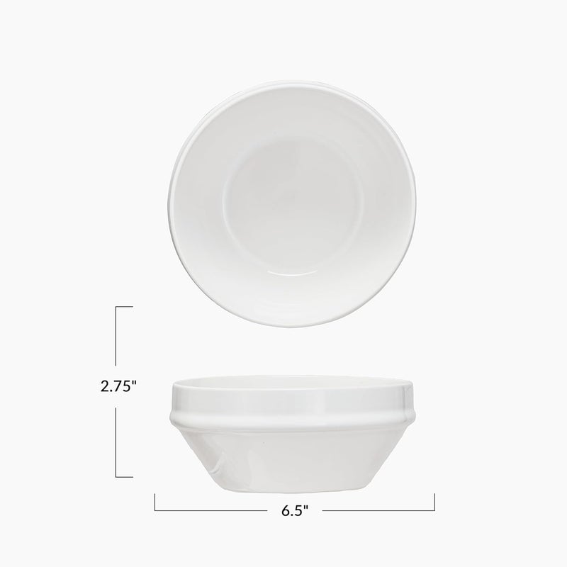 Creative CoOp Classic Elegance Antique White Stoneware Bowl White Set of 4 - Image 3