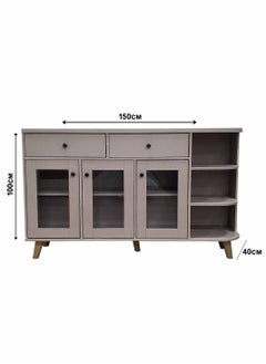 Living Storage Cabinet Modern Style Entrance Locker Storage Cabinet With Wood Leg Storage Rack With Doors 150*40*100cm  - Image 3