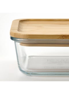 Food Container With Lid, Square Glass/Bamboo, 600 Ml - pzsku/Z1530E6D2B108E81947CAZ/45/_/1733840229/e79aef3e-d99d-4b86-869d-16ec841a216d