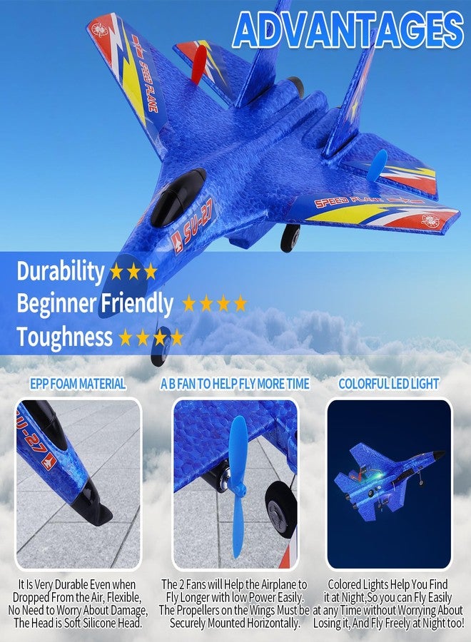 Beffkkip طائرة بيفكيب سو27 RC، طائرة تحكم عن بعد، طائرة مقاتلة رابتور RC فائقة التحمل بتردد 2.4 جيجاهرتز، لعبة طائرات للأطفال المبتدئين من الأولاد والبنات - Image 4
