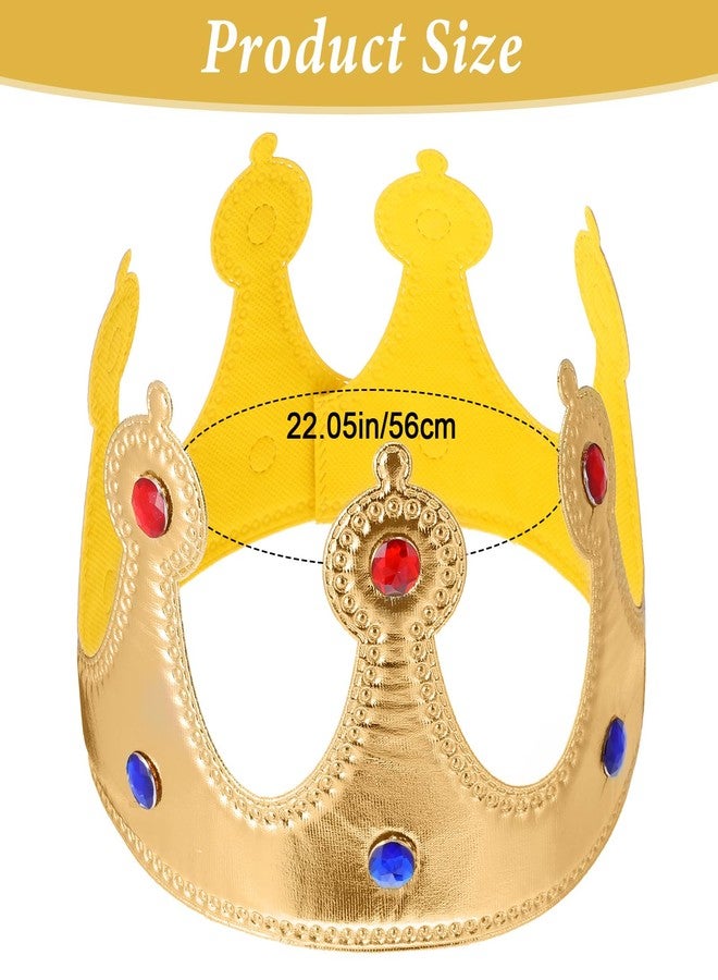 Bremorou Plastic King Crown Golden Royal King Plastic Crown for Birthday Parties Royal Prince Costume Regal Prince Crowns Accessory - Image 2