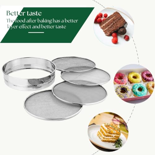 PUTHAK Stainless Steel 4 in 1 Interchangeable Sieve Set of 5 | Flour Chalni, Spices & Atta Strainer | Fine Jaali Channi for Maida, Baking | Kitchen Tools for Efficient Cooking - Image 5