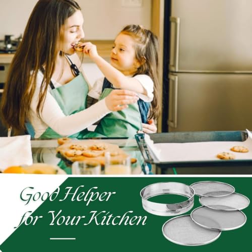 PUTHAK Stainless Steel 4 in 1 Interchangeable Sieve Set of 5 | Flour Chalni, Spices & Atta Strainer | Fine Jaali Channi for Maida, Baking | Kitchen Tools for Efficient Cooking - Image 3