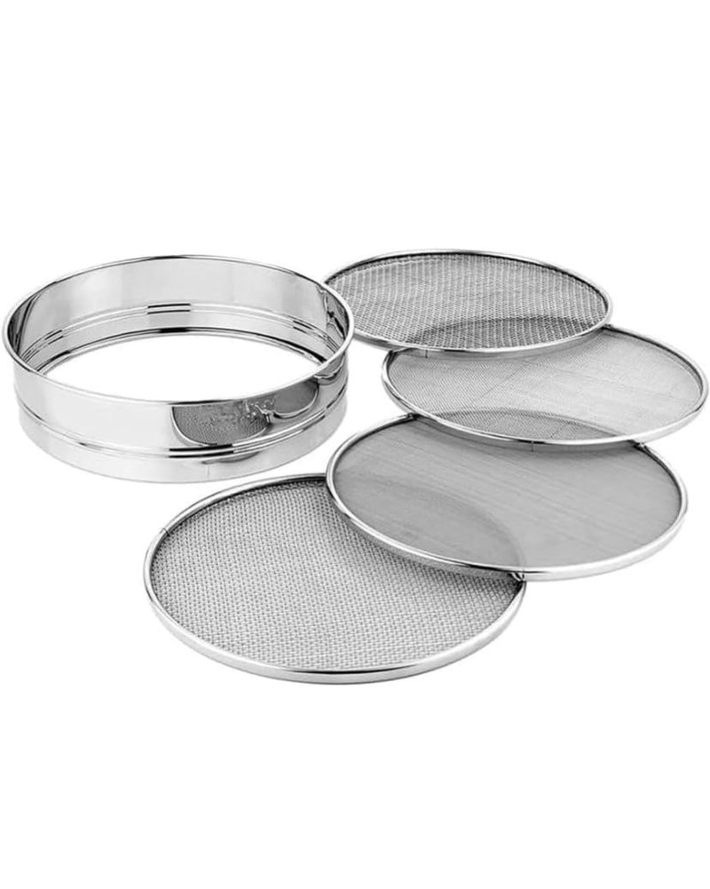PUTHAK Stainless Steel 4 in 1 Interchangeable Sieve Set of 5 | Flour Chalni, Spices & Atta Strainer | Fine Jaali Channi for Maida, Baking | Kitchen Tools for Efficient Cooking - Image 1