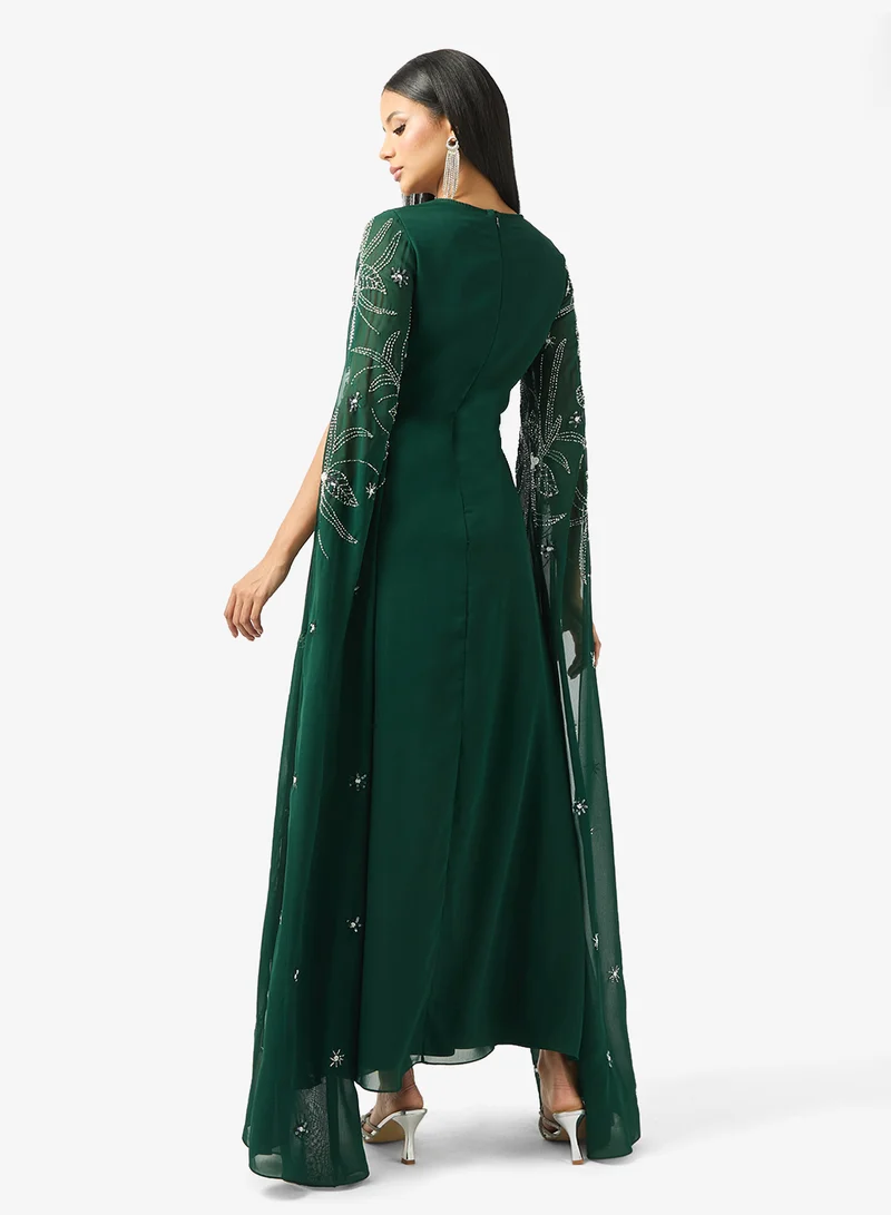 Frock and Frill Embellished Sequin Maxi Dress