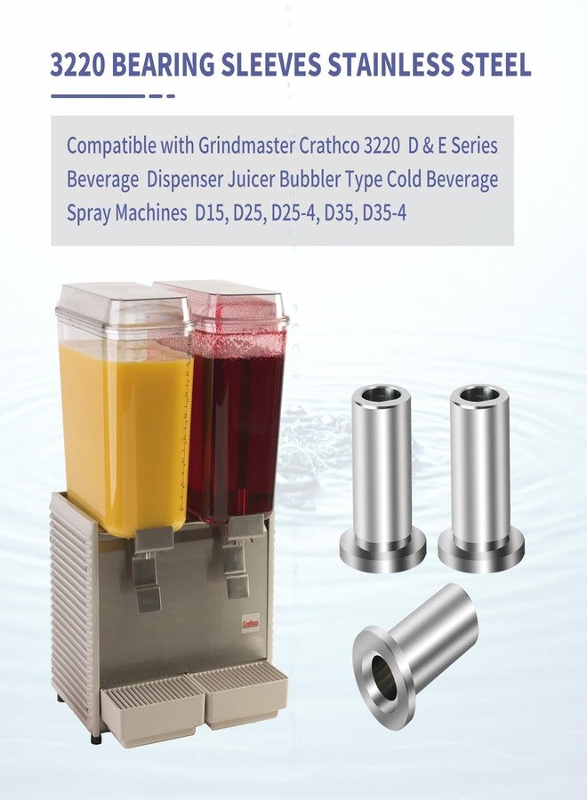 عبوة من 3 قطع من جلبة محمل 3220 متوافقة مع سلسلة Grindmaster Crathco 3220 D و E، مناسبة لموزعات المشروبات والعصارات من نوع الفقاعات D15، D25، D25-4، D35، D35-4، E27، E29، E47، E49 - Image 3