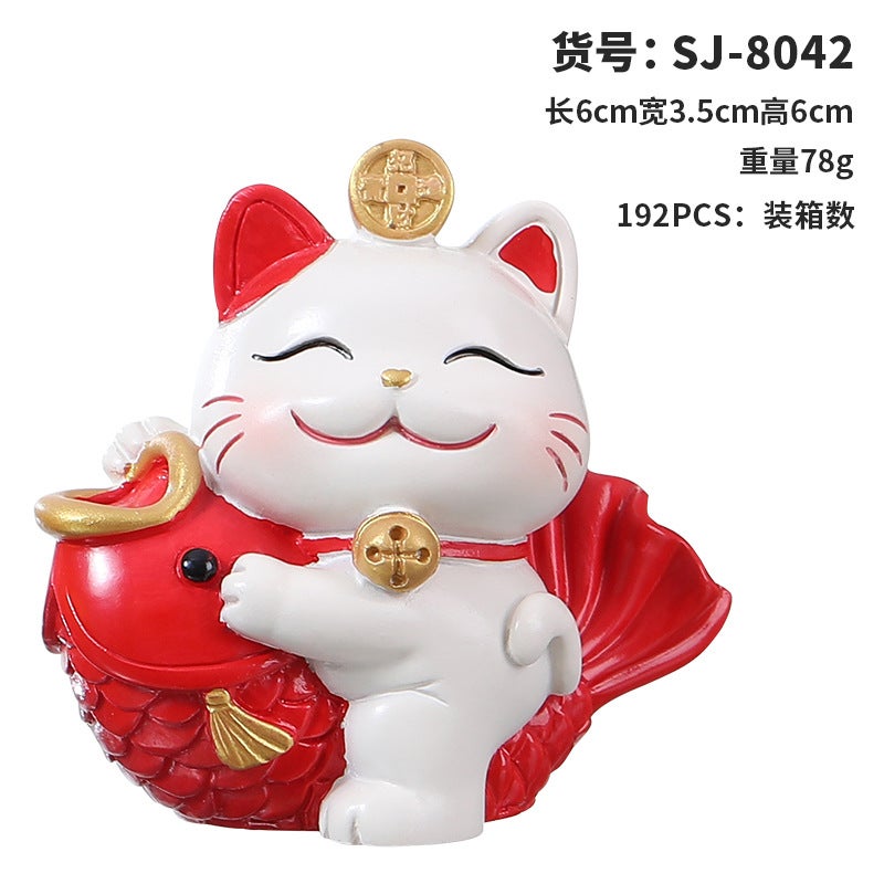 Creative Resin Cat Figurine Home Decor Koi kitten 