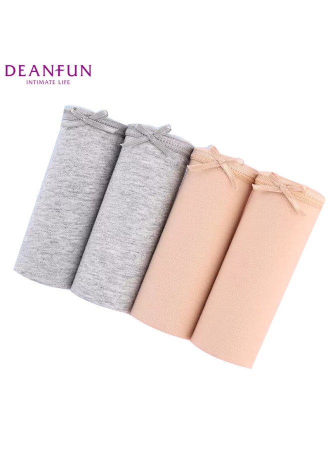 Deanfun Women's Underwear, Elegant Nude Solid Color Comfortable High-elastic Women's Triangle Briefs, 4-pack Gift Box, Size L - Image 2