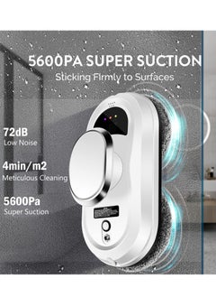 KASTWAVE Smart Window Cleaner Robot - 5600Pa Strong Suction, Remote Control - Cleans Windows, Tiles, Glass Doors  - Image 2