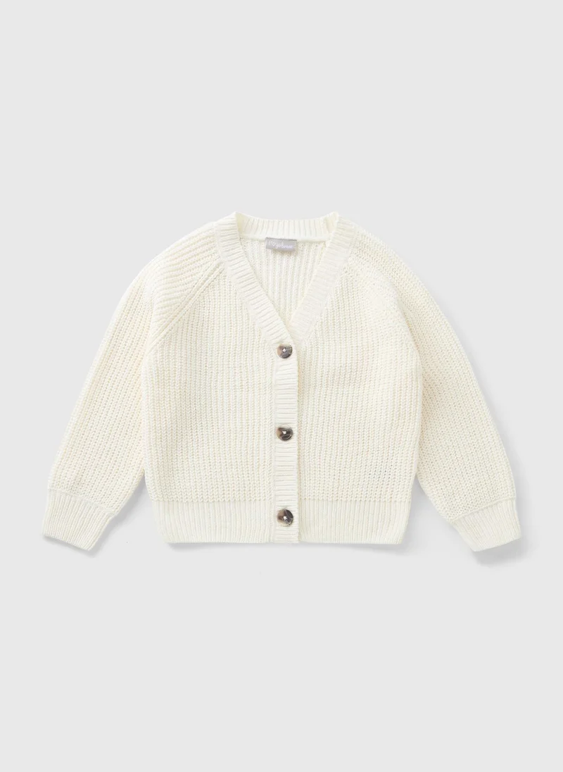Matalan Girls Cream Knitted Cardigan