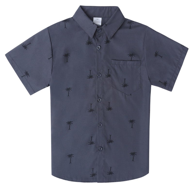 iLover Casual Boys' Short Sleeve Woven Shirt Button Down Shirts 10-11 Years - Image 4