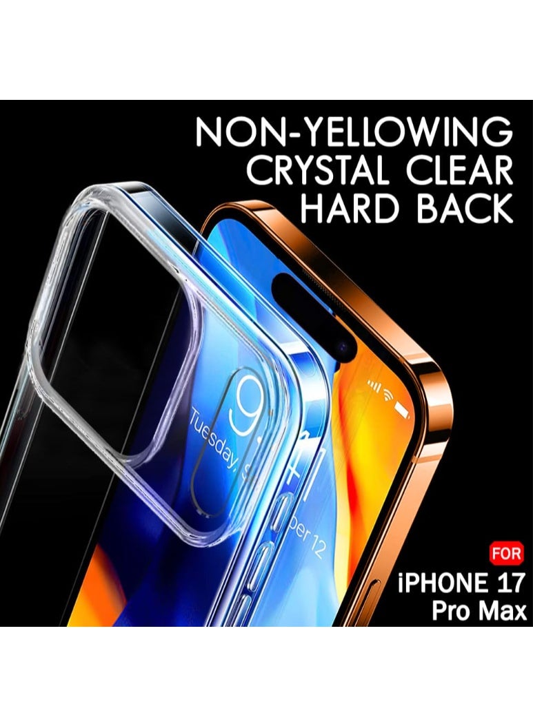 Line Ultra-Hybrid Crystal Clear Back Case Cover for iPhone 17 Pro Max | Shockproof Design | Camera Protection Bump | Hard Clear Back | Bumper Cover Case for iPhone 17 Pro Max (PC & TPU, Transparent) - Image 3