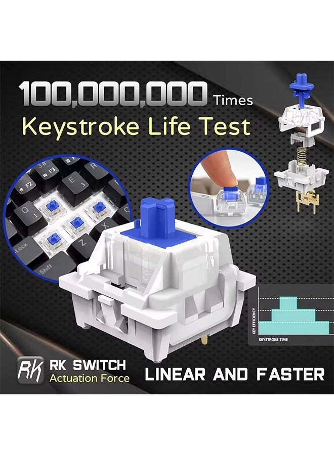 أوشن لوحة مفاتيح الألعاب الميكانيكية, لوحة مفاتيح الألعاب السلكية ذات الضوء الخلفي RGB LED مع مفاتيح مكافحة الغبار لـ Windows PC USB-C,رقيقة جدا وخفيفة الوزن، صغيرة الحجم وتوقعات موجزة,جودة عالية وأداء موثوق به - Image 2