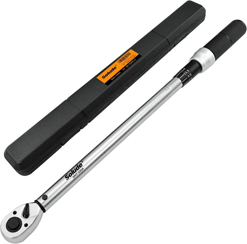 SOLUDE 12 Inch Drive Torque Wrench60330 Nm Adjustable Torque Wrench Set for Car Motorcycle with Storage Case