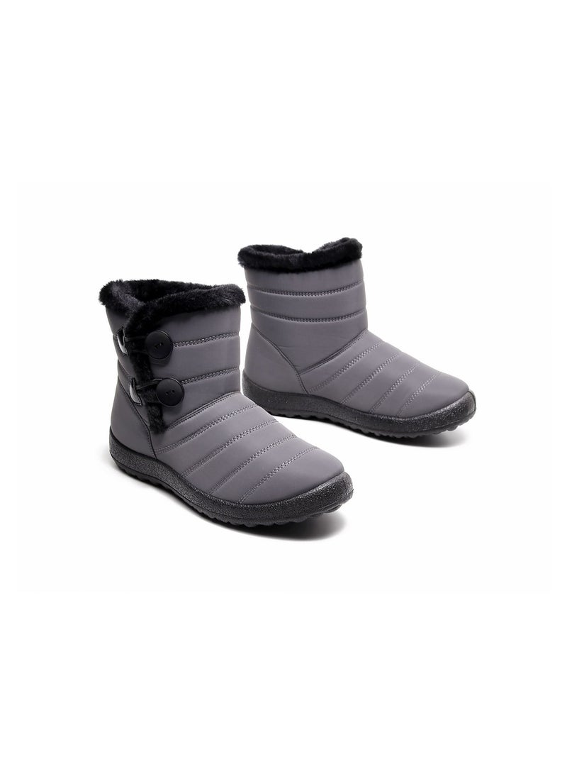Loquat Women Slip-On Snow Boot Grey - Image 3