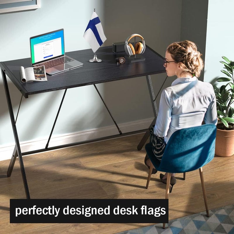 mflagperft Finland Flag Finnish Flags, Small Mini Finnish Desk Flag, Used for Table Office Classroom Home Patriotic Events Decorations - Image 3