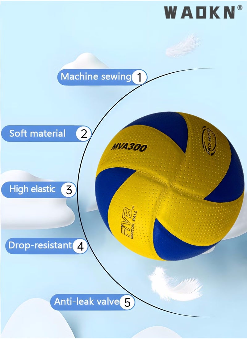 Soft Touch Volleyball - Official Size 5 for Indoor/Outdoor/Gym/Beach Games,Explosion Proof Machine Sewn Soft Volleyball,Sports Training Game Play Ball,Premium Soft Volleyball