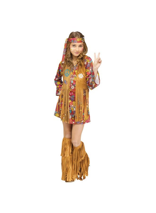 Fun World Girl's Peace & Love Hippie Child Costume, Small - Image 1