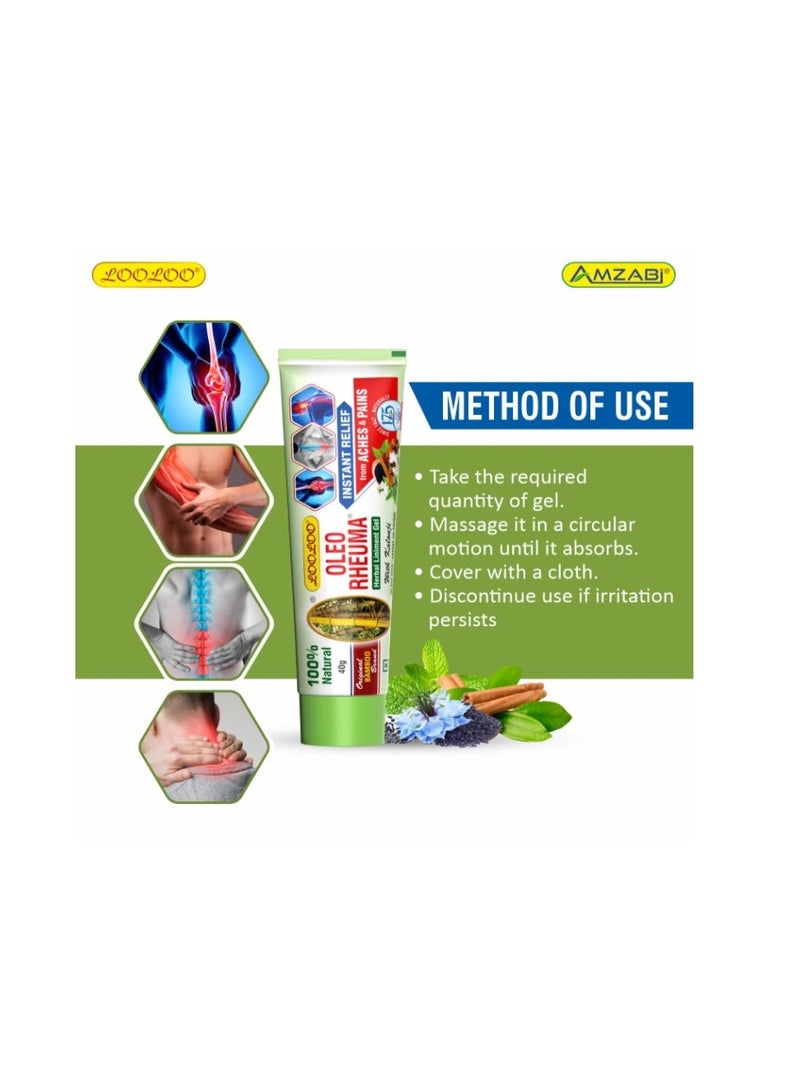 LooLoo OLEO RHEUMA Herbal Liniment Gel Relief From Aches & Pains - 40gm - Image 5