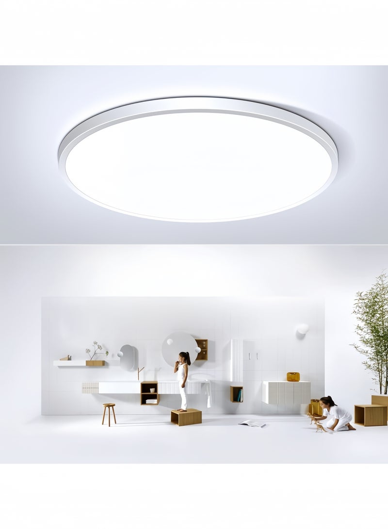 GGEROU 14.6 Inch Flush Mount Ceiling Light, 40W 4000K Surface Flat LED Ceiling Light for Living Room, Bedroom, Kitchen White  - Image 1