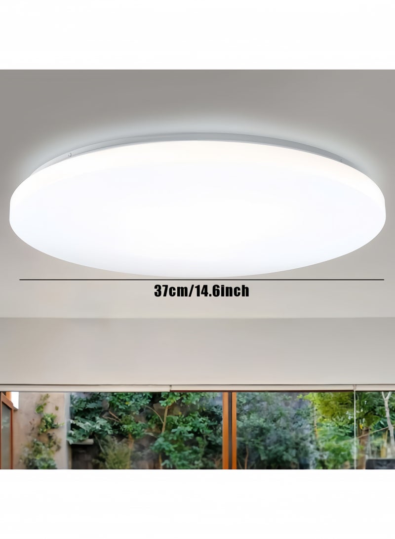 GGEROU 14.6 Inch Flush Mount Ceiling Light, 40W 4000K Surface Flat LED Ceiling Light for Living Room, Bedroom, Kitchen White  - Image 3