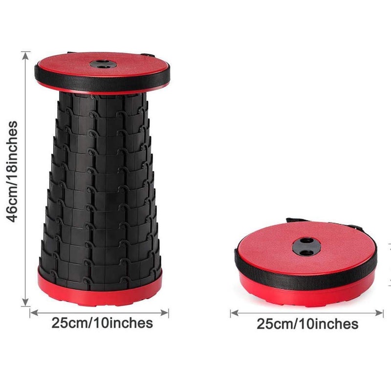 GTC GTC Retractable Folding Stools Portable Lightweight for Indoor and Outdoor Traval, Fishing, Camping, Garden Use (36283-3) (Red)  - Image 2