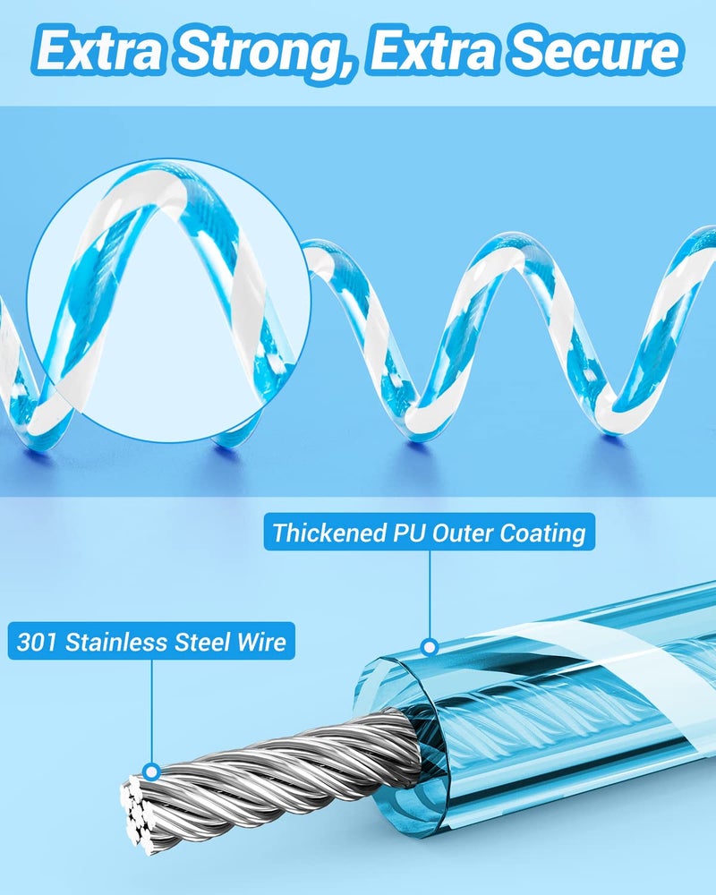 Dr.Meter Kids Leash for Toddler, Reflective Anti Lost Wrist Link with Key & Lock, 8.2ft Safety Wristband Child Walking Harness for Supermarket Mall Airport Amusement Park Zoo Travel, Blue - Image 4