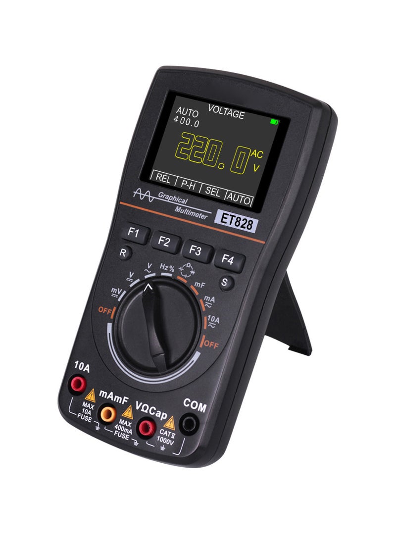 ET828 Intelligent Graphical Digital Oscilloscope Multimeter 2 in 1 with 2.4 Inches Color Screen 1MHz Bandwidth 2.5Msps Sampling Rate for DIY and Electronic Test - Image 2