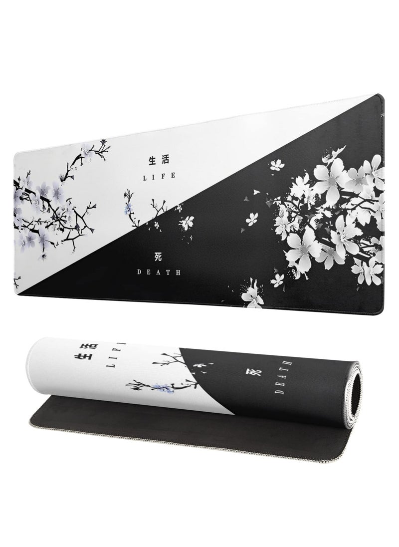Gaming Japanese Mouse Pad , Black and White Floral Design (70cm x 30cm x 2mm), HD Print Pattern Desk Mat, Extended Mouse Pad and Keyboard Mouse Pads, Waterproof Fabric Surface Mouse Pads for Office, Anti-Slip Rubber Base - pzsku/Z1532110D0049EBDEC0E8Z/45/_/1729752792/9fc1e35a-d933-429a-a84d-c0c7f2850da8