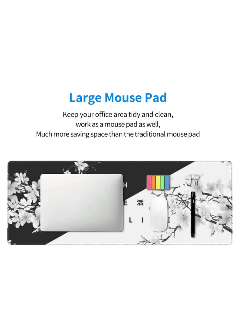 Gaming Japanese Mouse Pad , Black and White Floral Design (70cm x 30cm x 2mm), HD Print Pattern Desk Mat, Extended Mouse Pad and Keyboard Mouse Pads, Waterproof Fabric Surface Mouse Pads for Office, Anti-Slip Rubber Base - pzsku/Z1532110D0049EBDEC0E8Z/45/_/1729752863/e2f07253-4c27-444b-8791-163b118272b1