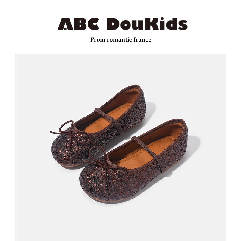 Canzye. Girls Princess Shoes 2024 New Children'S Korean Style Dopamine Sequin Soft Sole Ballet Style Single - Image 4