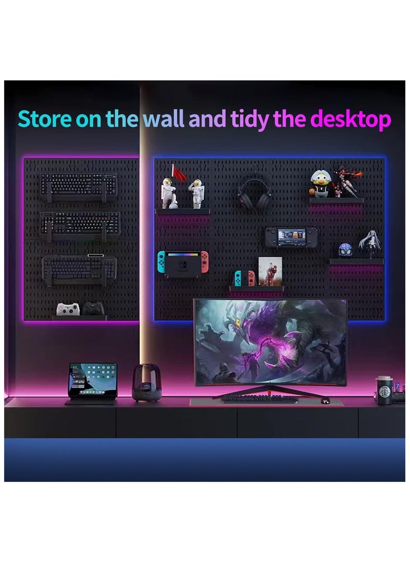 TOMSHOO Pegboard Wall Mount Display Pegboard Combination Kit for Living Room Gaming Room,Pegboard Hanging for Wall Organizer Pegboard Holder for Organizing (black)  - Image 3