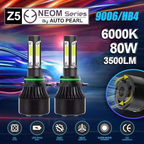 Auto Pearl 9006/HB4 LED Headlight Bulb for Car 80W 3500LM 6000k (White Light LED Headlight Bulb) compatible with CIVIC 2004-2009 (Pack of 2) - Image 2