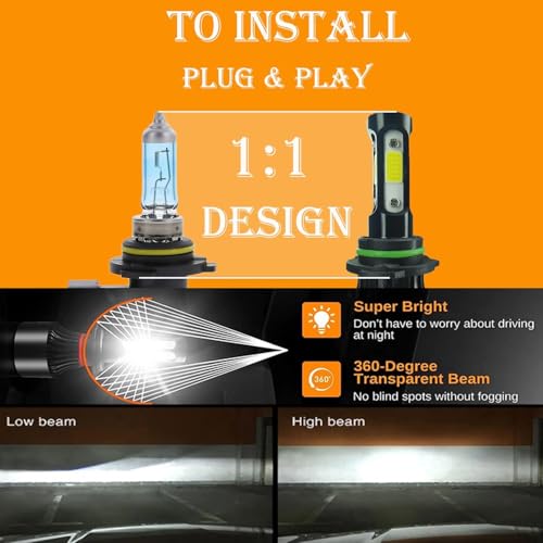 Auto Pearl 9006/HB4 LED Headlight Bulb for Car 80W 3500LM 6000k (White Light LED Headlight Bulb) compatible with CIVIC 2004-2009 (Pack of 2) - Image 4