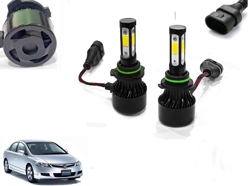Auto Pearl 9006/HB4 LED Headlight Bulb for Car 80W 3500LM 6000k (White Light LED Headlight Bulb) compatible with CIVIC 2004-2009 (Pack of 2) - Image 1