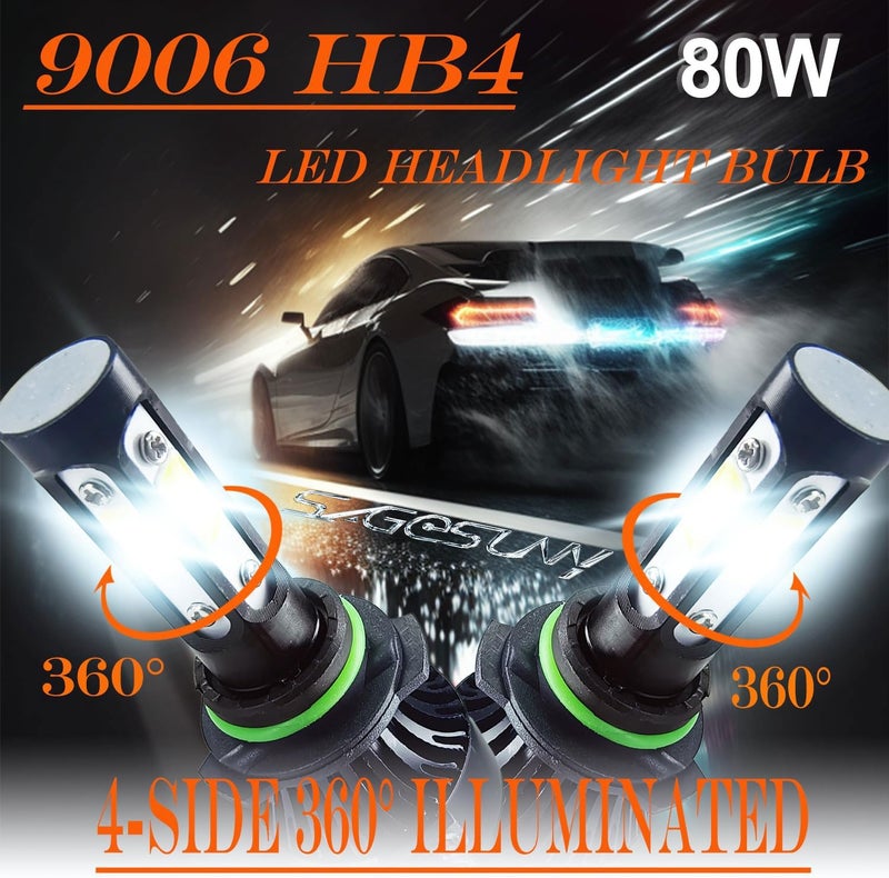 Auto Pearl 9006/HB4 LED Headlight Bulb for Car 80W 3500LM 6000k (White Light LED Headlight Bulb) compatible with CIVIC 2004-2009 (Pack of 2) - Image 3
