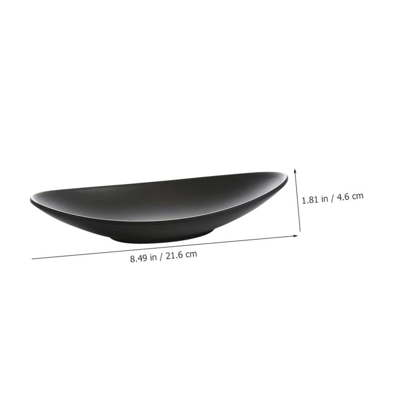 Black Melamine Sushi Plates Set Of 2 Small Serving Trays For Snacks Dessert Salad - Image 3